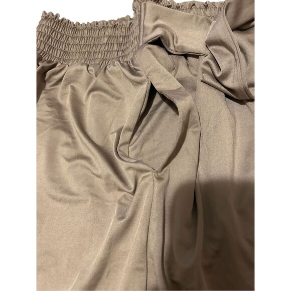 Tarse Slip On Tan Activewear Leisure Tie Pants Women’s Size M Designer Johnny NW - Picture 6 of 12